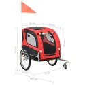 [EU] Pet Bike Trailer 91765 Dog Carrier for Dogs and Pets with Durable Frame Breathable Protective Net Pet Cart, Easy Assembly, 