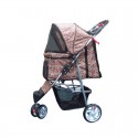 Pet Supplies Three Wheeles Folding Pet Cart Cat Dog Outdoor Travel Stroller Easy To Carry Cart - Pink