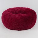 4 Size Dog Cat Round Bed Sleeping Bed Plush Pet Bed Kennel Sleeping Cushion Puppy - Wine S