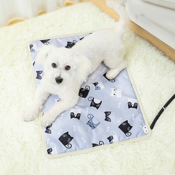 Pet Electric Heating Pad Dog Warm Bed Pet Temperature Adjustable Waterproof Mat for Dogs, Cats - Black