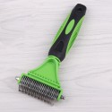 3 in 1 Dual Sided Dog Cat Hair Fur Shedding Trimmer Stainless Steel Grooming Dematting Rake Comb Brush - Purple
