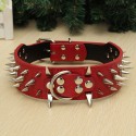 XL Spiked Studded Leather Pet Bulldog Dog Mastiff Heavy Collar - Green