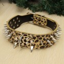 XL Spiked Studded Leather Pet Bulldog Dog Mastiff Heavy Collar - Green
