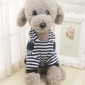 Pet Dog Winter Cotton Clothes Warm Soft Straps Stripe Color Hoodie Coats With Hat In All Size - XL Black