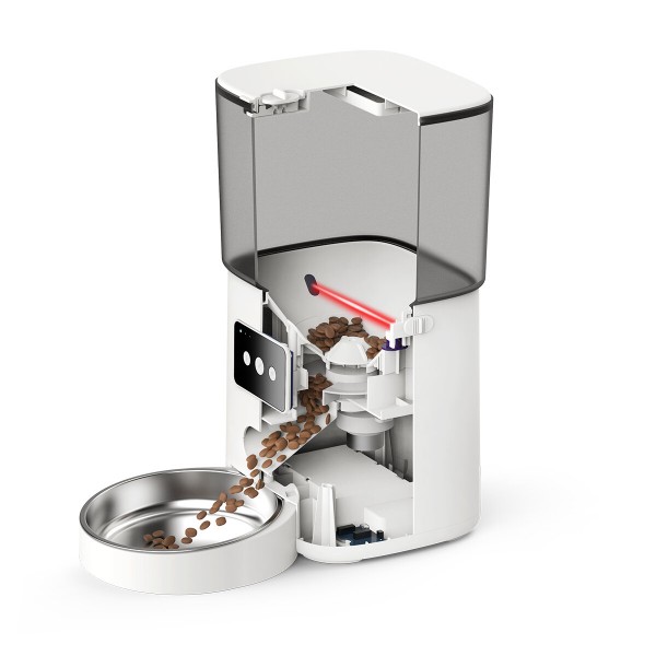 6L Smart Dog Feeder for Automatically Feeding by Schedule Cat Puppy Bowl Pet Supplies Recording Timing Food Dispenser - Wifi Ver