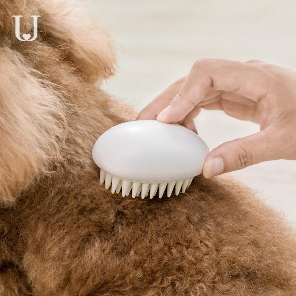   Pet Dog Silicone Comb Hair Removal Brush Smooth Surface Easy Cleaning From  - Oval