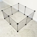 Pet Iron Fence House Foldable DIY Playpen Iron Fence Kennel Exercise Training Space For Cat Dog - With door White