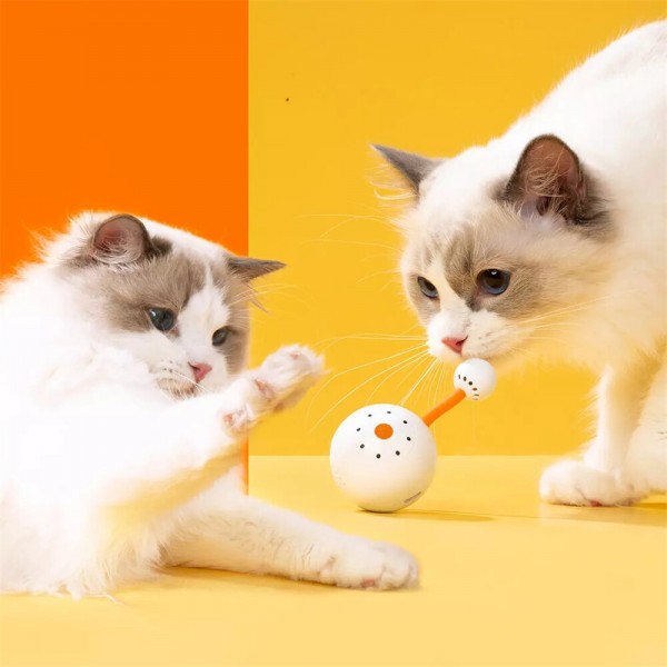 Interactive Cat LED Rolling Ball USB Rechargeable Electric Self Rotating LED Ball Connect to MiJia APP with Small Tail Storage B