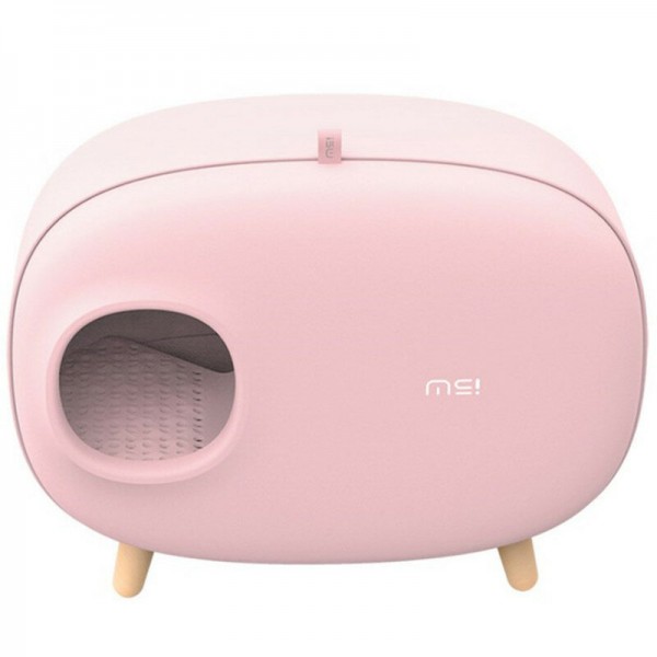 MS Cat Litter Box Fully Enclosed Large Space Toilet Training Anti Splash Deodorant Potty for Pet Supplies Bedpen -  Pink