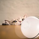 Smart Interactive  Pet Toys LED Luminous Ball USB Charging Smart Cat Toy Automatic 360 Degree Self Rolling Balls - White