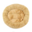 55CM Luxury Shag Warm Fluffy Pet Dog Puppy Round Fur Donut Cushion Mat Pet Bed - orange