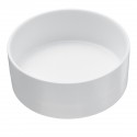 Double Holes Ceramic Cat Feeder Bowl Splash-proof High Quality Ceramic Pet Bowl Separate Design, Anti-slip Design - White