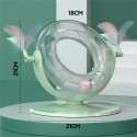 Cat Roller Coaster Toy Interactive Round Shape Toy 360° Rotation Toy with Ringing Bell Non-slip Design for Cats - White
