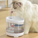 2L Automatic Water Dispenser Adjustable Water Flow Cat Water Fountain Clear Ultra Quiet Cat Dog Water Dispenser Feeder Bowl - Wh