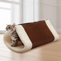Soft Suede Warm Windproof Pet Cat Puppy Tunnel Bed Mat Folding Cat Kennel House Cage Winter Pet Warmer Pet Supplies - Type A