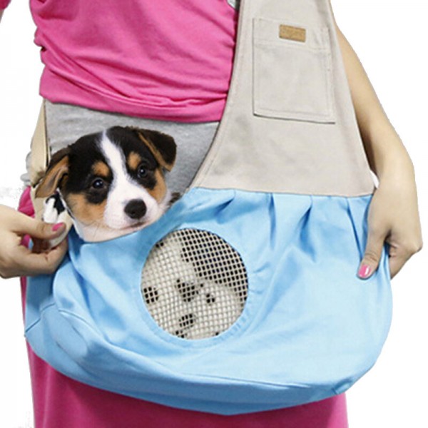 Pet Carrier Carrying Cat Dog Puppy Small Animal Sling Front Carrier Mesh Comfort Travel Tote Shoulder Bag Pet Backpack -  Pink