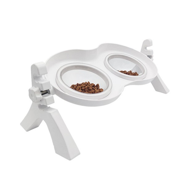 Cat Food Bowls Double Raised - Cat Feeding Bowl Double Dishes Pet Water Feeder Raised with Stand for Cats &amp; Small Dogs - Typ