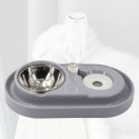 Pet Bowl Automatic Feeder Double Bowl Pet Water Dispenser Multifunctional Pet Feeder with Water Bottle -  Pink