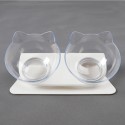 Cat Elevated Bowl Raised The Bottom Transparent Puppy Bowl With Holder Anti-slip Single/Double Feeders Protect Pet Spine for Cat