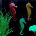 Artificial  Sea Horse Hippocampus Ornament Tank Fish Jellyfish Decor New - Orange