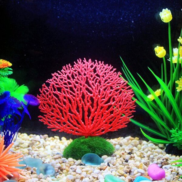 Seabed Simulation Coral Landscape Fish Tank Ornaments  Decoration Fish Tank Simulated Coral - Red