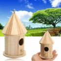 Wood Wooden Birdhouse Bird House Shed Garden Yard Hanging Decor 16x7.8cm