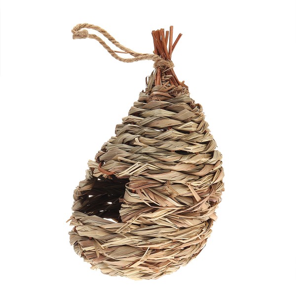 Mini Hanging Humming Bird House Hand Woven Straw Rope Pet Hamster