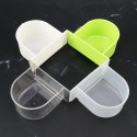 Bird Cage Food Box Trough Feeder Bowl Semi-circular Birds Home Accessories For Pet Supplies - Translucent