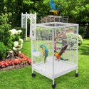 Bird Cage 45.6x45.6x86cm for Cockatiels African Grey Quaker Sun Parakeets Green Cheek Conures Pigeons Parrot - Black