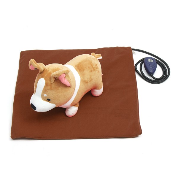 30x40cm Electric Heating Heater Heated Bed Mat Pad Blanket without Cable For Pet Dog Cat Rabbit - Brown