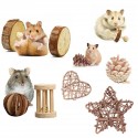 14PCS Hamster Toy Set Small Animal Wooden Chew Accessories Rat Exercise for Pet