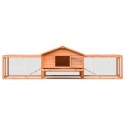   170642 Outdoor Rabbit Hutch Solid Pine &amp; Fir Wood 310x70x87 cm House Pet Supplies Rabbit House Pet Home P