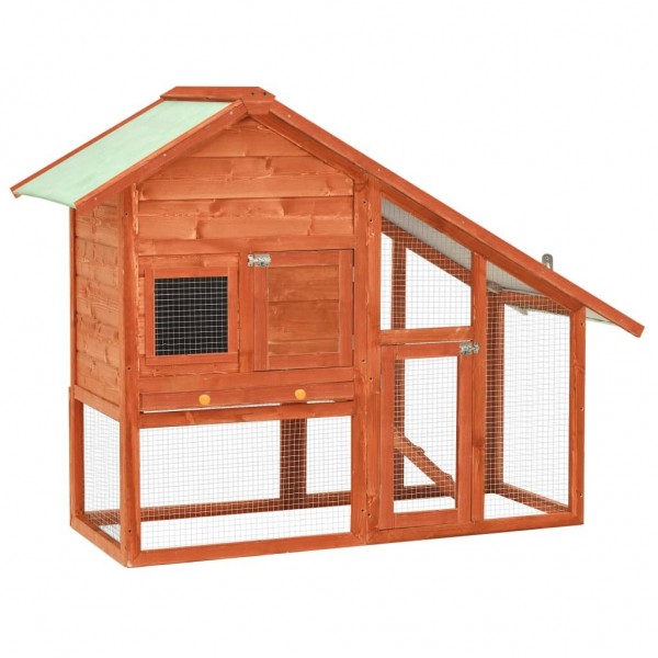   170868 Outdoor Rabbit Hutch 140x63x120 cm Solid Firwood Pet Supplies Dog House Pet Home Cat Bedpen Fence Play