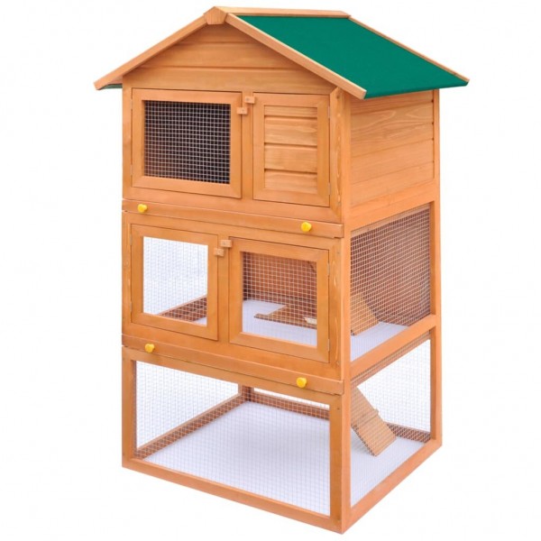   170161 Outdoor Rabbit Hutch Small Animal House Pet Cage 3 Layers Wood Pet Supplies Dog House Pet Home Cat Bed