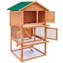   170161 Outdoor Rabbit Hutch Small Animal House Pet Cage 3 Layers Wood Pet Supplies Dog House Pet Home Cat Bed