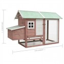   170862 Chicken Cage Mocha 170x81x110 cm Solid Pine &amp; Fir Wood Pet Supplies Rabbit House Pet Home Puppy Be