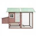   170862 Chicken Cage Mocha 170x81x110 cm Solid Pine &amp; Fir Wood Pet Supplies Rabbit House Pet Home Puppy Be