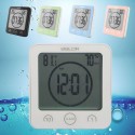 Digital Waterproof Shower Clock Temperature Sensor Wall Countdown Bathroom Timer -  Red