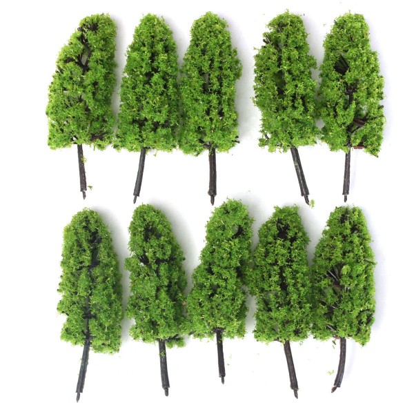 20pcs Dark/Light Green Trees Model Train Railway Forest Wargame Landscape