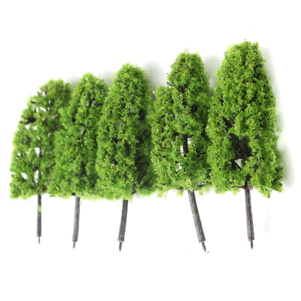 20pcs Dark/Light Green Trees Model Train Railway Forest Wargame Landscape