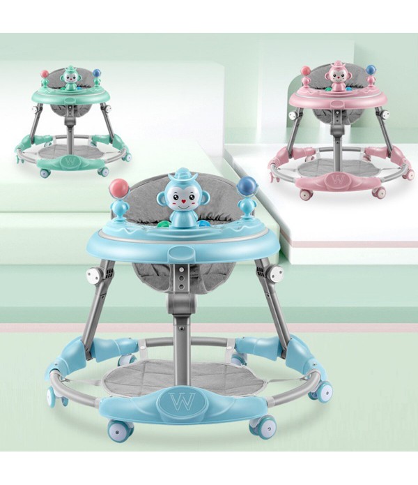 Fashion Portable Music and Lights Infant Baby Activity Walker -  Pink