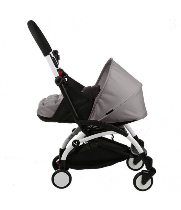 Folding Baby Stroller Sleeping Basket Infant Carriage Pushchair Sleep Pad Travel Car Stroller - Grey