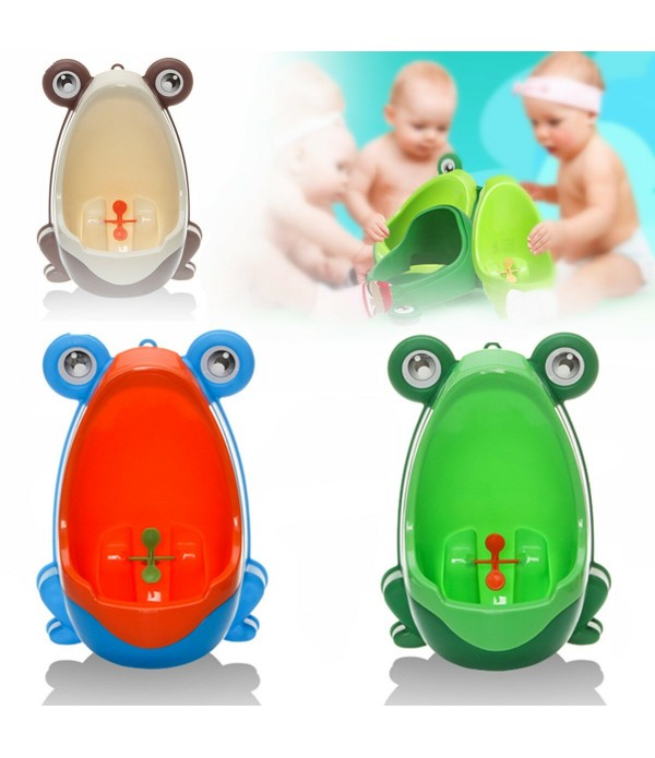 Lovely Frog Brush Cleaning Children Potty Toilet Training Kids Urinal Kid Boy Pee Removable Bathroom - Coffee
