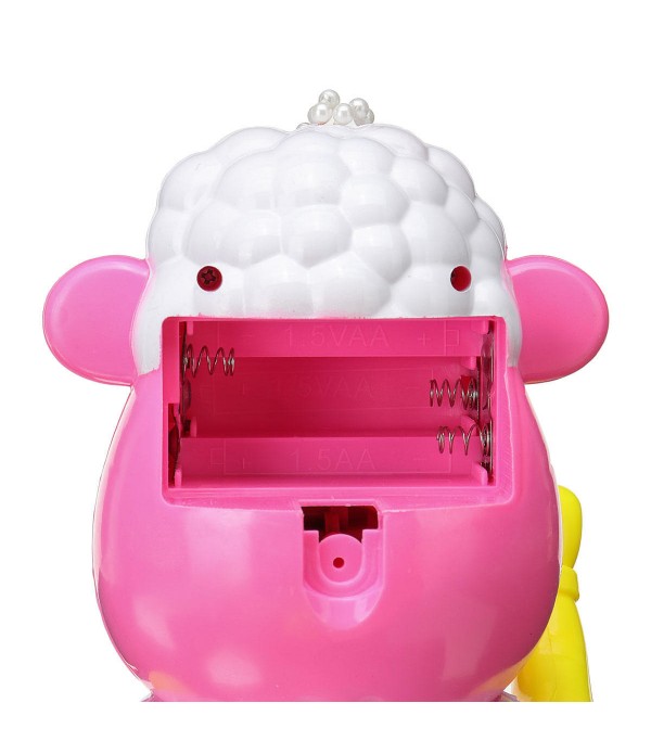 Kids Electric Bubble Tub Sheep Music Toys Automatic Shower Machine Blower Maker - Yellow