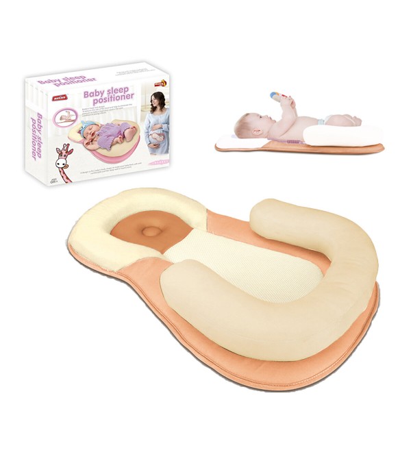 Pillow Newborn Baby Infant Sleep Prevent Flat Head Shape Anti Roll Pillow for Newborn Infant Pillow - Brown